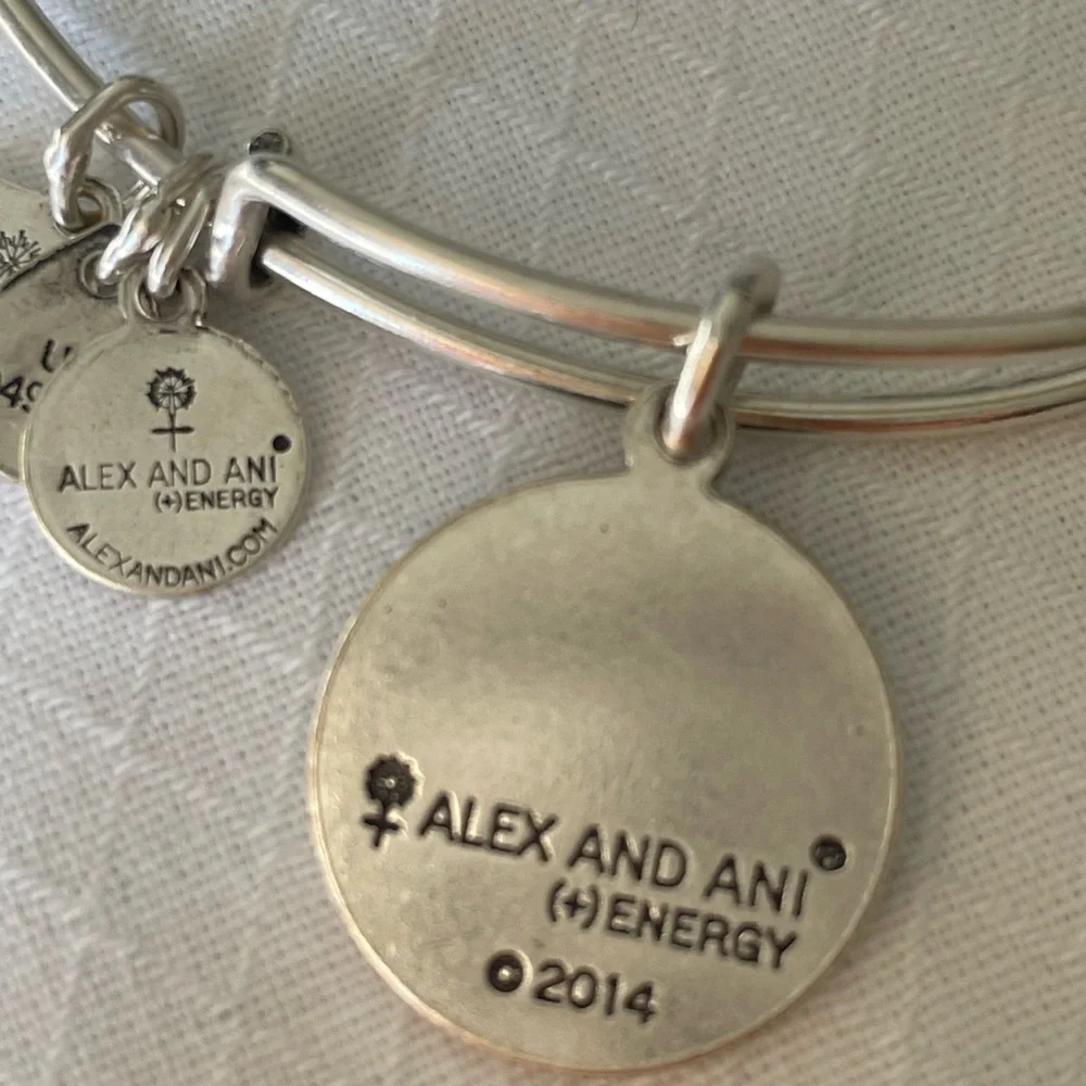 Alex and Ani Silver toned Like a Daughter to Me Expandable Bangle Bracelet. EUC.